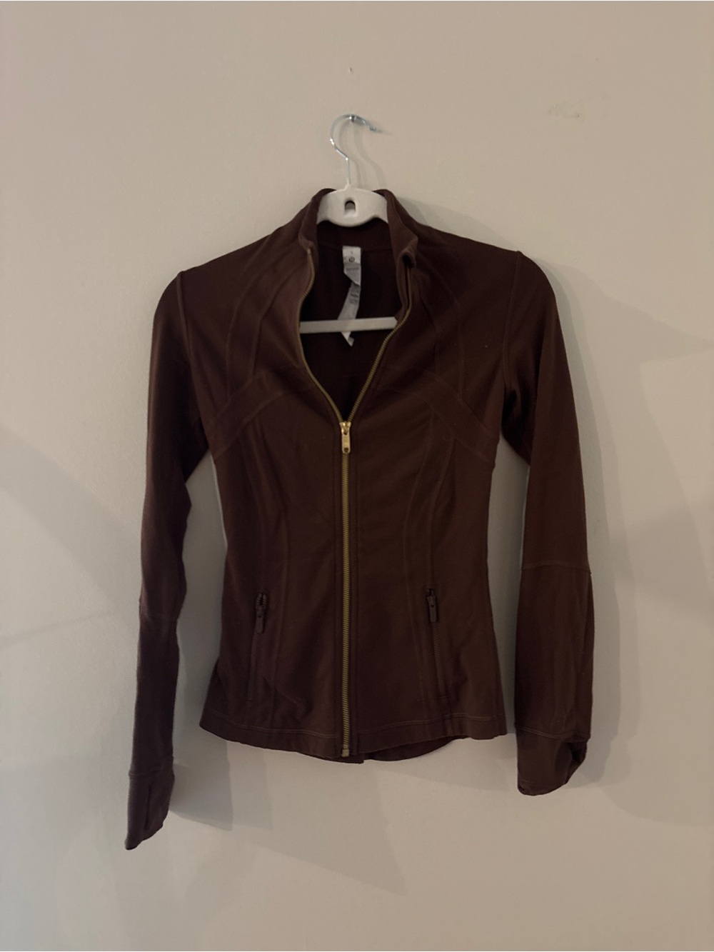 LuLuLemon Define Jacket Brown with gold Zip